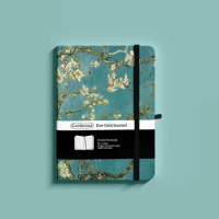 Vincent Van Gogh Bullet Dotted Journal B6 160gsm Blossoming Almond Tree Planner Travel Diary Hard Cover Notebook