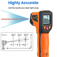 -50~600°C Digital Infrared Thermometer Non-contact Laser Temperature Meter Handheld Thermometer Pyrometer LCD Screen IR Sensor