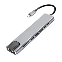 2025 Cross-Border Docking Station Type-C 8-in-1 Hub Computer Hub Multi-Port HDMI Docking Station Con