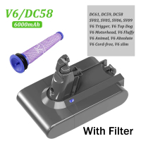 Available 6000mAh for V6 V7 V8 V10 rechargeable battery SV09 SV10 SV11 SV12 handheld vacuum cleaner