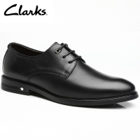 Clarksชุดบุรุษ Stanford Walk หนังสีดำรองเท้าดาร์บี้