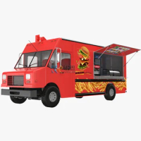 Drivable Double Decker Food Truck Pizza Ice Cream Cart Hamburger French Fries Bubble Tea Coffee Trailer with Cooking Equipment