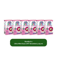 Ultra Mimi Susu UHT Strawberry Bundle - 6 x Ultra Mimi Susu UHT Strawberry 125 ml