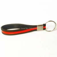 300pcs Keyring Thin Red line keychain silicone wristband bracelet free shipping by DHL
