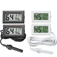Digital Thermometer and Hygrometer, Mini LCD Humidity Meter, Freezer Fridge Thermometer for -50 ~ 70 Coolers, Aquarium Chillers