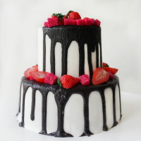 蛋糕店模型仿真蛋糕新款雙層水果蛋糕模型樣品仿真生日蛋糕模具
