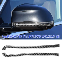 2pcs Real Carbon Fiber Rearview Mirror Cover Cap Cover Trim For BMW X3 F25 X4 F26 X5 F15 X6 F16
