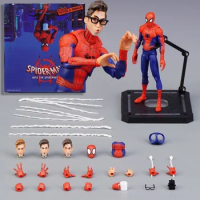 SV Action Spider-Man: Into the Spider-Verse Action Figure Toys Spiderman Peter Parker Shf Figurine Anime Model Gift for Children