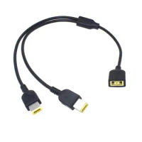 DC Square Plug male to 2 Dual USB Female Jack Y Splitter Hub Adapter Cable for Lenovo thinkpad for ThinkPad X1 Carbon