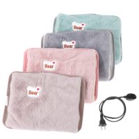 1 Set Cute Hand Warmer Heat Pack Rechargeable Electric Hot Water Bag Safety Rabbit Fur Reusable Hot Water Bottle Handwarmer