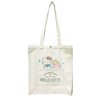 小禮堂 Hello Kitty 帆布側背袋 (米糖果音符)