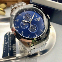 【MASERATI 瑪莎拉蒂】瑪莎拉蒂男錶型號R8853112505(寶藍色錶面寶藍錶殼銀色精鋼錶帶款)