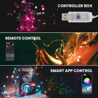 LAMPU LED STRING RGB RUNNING 10M 5V REMOTE DAN BLUETOOTH CONTROLLER