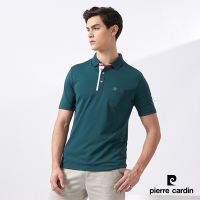 Pierre Cardin皮爾卡登 男款 Hi Cool吸濕排汗彈性網眼素面短袖POLO衫-深綠色 (7227291-49)