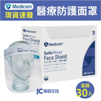 麥迪康 Medicom 醫療防護面罩 隔離防護面罩 防口水 防飛沫 防疫 醫護人員 面罩(1盒30個)