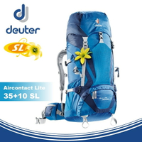 【Deuter 德國 ACT Lite 35+10SL 拔熱式透氣背包《深藍/藍》】3340016/雙肩後背包/登山包/自行車