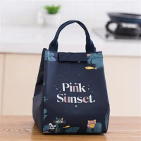 Student Thickened Cute Lunch Bag Thermal Insulated Lunch Box Bento Pouch Dinner Insulation Bag Thermal Breakfast Organizer