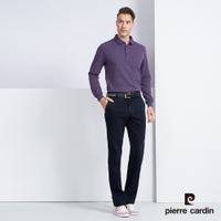 Pierre Cardin皮爾卡登 男款 石墨烯刷毛組織長袖polo衫-深紫色(5225211-28)