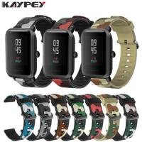 Camouflage Silicone Strap for Xiaomi Amazfit Bip BIT Lite Youth Smart Watch Replacement Wrist bands for Huami Amazfit GTS/Bip S