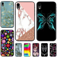 For Apple Iphone XR Case Silicone Soft TPU Cover For Iphone XR Phone Case back Cover Cute Anime Cat Flower Bumper