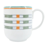 【Hermes 愛馬仕】Saut Hermès 手工絲網印刷裝飾陶瓷咖啡杯與杯碟(2套組)
