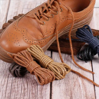 1 Pair Round Shoelaces Waxing Waterproof Cotton Shoe Laces Used for Martin boots Casual Leather Shoes Unisex 120 CM Shoelace