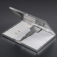 Stainless Steel Extra Slim Cigarette Case for 100mm Slim Cigarettes(Silver (Flat)) Cigarette Holder