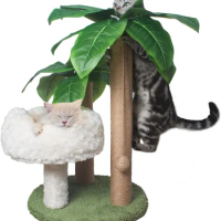 Cat Scratching Post Palm Tree with Bed Cloud Cat Tree for Indoor Large Scratching Poles Sisal Balls for Perch