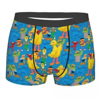Cool Sesame Street Big Bird Boxers Shorts Panties Male Underpants Breathable Cookie Monster Briefs Underwear