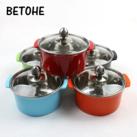 BETOHE Household Mini Hot Pot Multi-Function Cooker Pot Dormitory Skillet Noodle Pot For One Person Stainless Steel Cup