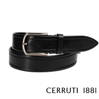 【Cerruti 1881】義大利頂級小牛皮皮帶(黑色 CECU06072M)