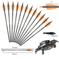 Toparchery 15" Pure Carbon Crossbow Arrows Amo396 SP350 for Crossbow Outdoor Shooting Hunting Accessories Crossbow Supplies