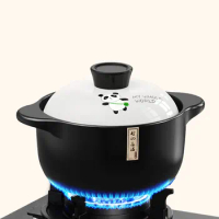 2.5L Stew Pot Casserole Ceramic Saucepan High Temperature Resistant Cooking Pan Gas Electric Stove Cooker for Kitchen Crock Pots