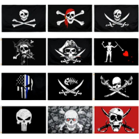 60×90 90x150 120×180CM Jolly Roger Pirate Black Blackjack Flag Polyester Printed Banner Tapestry For Decor