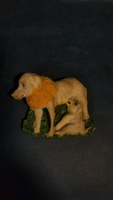 老樹脂雕塑擺飾 哺乳的狗狗