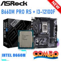 Asrock B660M PRO RS Intel Core i3 12100F B660 Motherdoard LGA 1700 Nvme CPU Kit Mainboard Combo Micro ATX DDR4 4800 128GB New