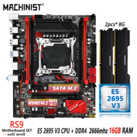 MACHINIST X99 Motherboard Set LGA 2011-3 Kit Xeon E5 2695 V3 CPU Processor 2X8=16GB DDR4 2666mhz RAM Memory SSD NVME M.2 RS9