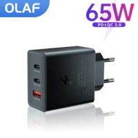 Olaf 65W MAX USB Type C Charger QC3.0 65W PD fast Charger for Samsung iPhone Xiaomi Huawei Universal Quick Charger