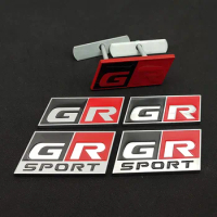 3d Metal Logo GR Emblem Car Trunk Front Grill Badge For Toyota Yaris CH R RAV4 Corolla Revo Hilux GR Sport Sticker Accessories