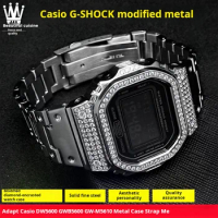 For Casio G-SHOCK DW5600/5610 GW-B5600 metal Diamond style Solid 316L stainless steel Watch strap watchband Watch case free tool