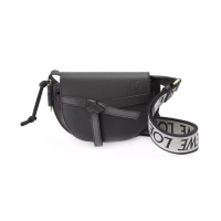 LOEWE [12.12 Dealcember] Mini Gate Dual Bag in Soft Calfskin Jacquard Black