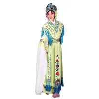 Chinese Drama Clothing Woman Classical Dance Wear Huangmei Opera Costume Embroidered Flowers Dress Royal Stage Performance Hanfu