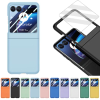 Fashion Screen Tempered Film Flip Case Phone Cover For Motorola Razr 40 Ultra Folding 360° Full Protection Phone Case