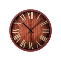 【METER DEER 米鹿】30公分創意時鐘 3D立體羅馬數字靜音有框木紋掛鐘(時鐘 掛鐘 靜音 牆面擺飾 掛飾)