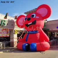 Red Inflatable Rat Model Giant Inflatable Mouse Animal Replica For Outdoor Event Party Decoration Made By Ace Air Art