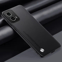 For Moto G34 5G Case Luxury Camera Protection Leather Back Cover Case for Motorola Moto G34 G 34 Phone Case MotoG34 Bumper