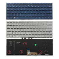 New US Blue/Silver Keyboard with Backlight for Asus ZenBook UX333 UX333F UX333FA UX333FA-AB77 UX333FA-DH51 UX333FAC-XS77 UX333FN