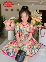 Đầm babydoll hoa cho bé gái từ 10-30kg Có hoa