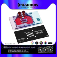 Barrow 4090 GPU Water Block For Gigabyte RTX 4090 GAMING OC 24G,AORUS RTX 4090 MASTER Card, With Backplate Cooler,BS-GIG4090-PA