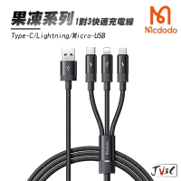 麥多多 Mcdodo 果凍系列 一對三充電線 iPhone Lightning type-c 傳輸線 充電線 快充線